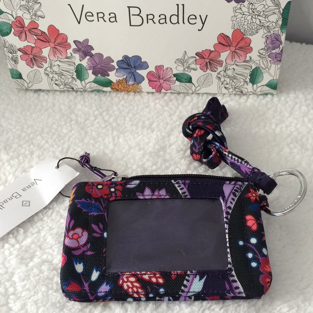 Vera Bradley Lighten Up Zip ID lanyard set Foxwood - Picture 1 of 4